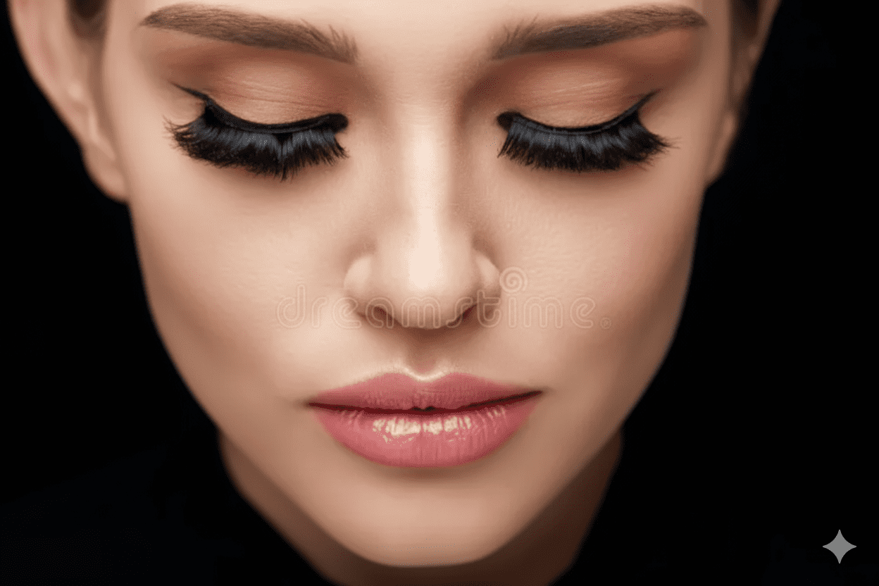 Brow and lash beauty model