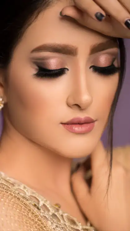 Beautiful woman with long lashes